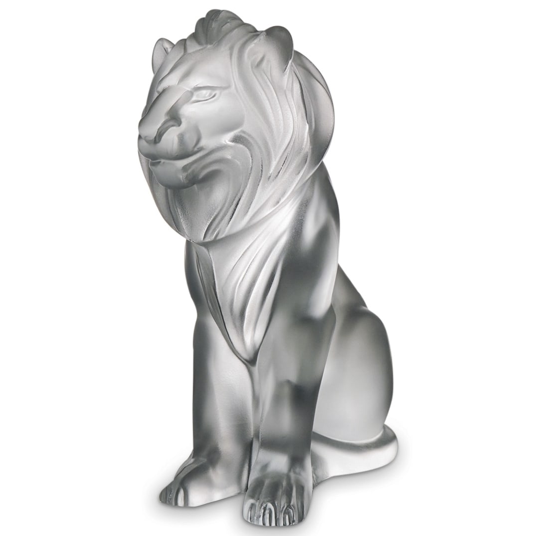 Lalique Crystal "Lion-Bamara" Paperweight Figurine (1 of 7)