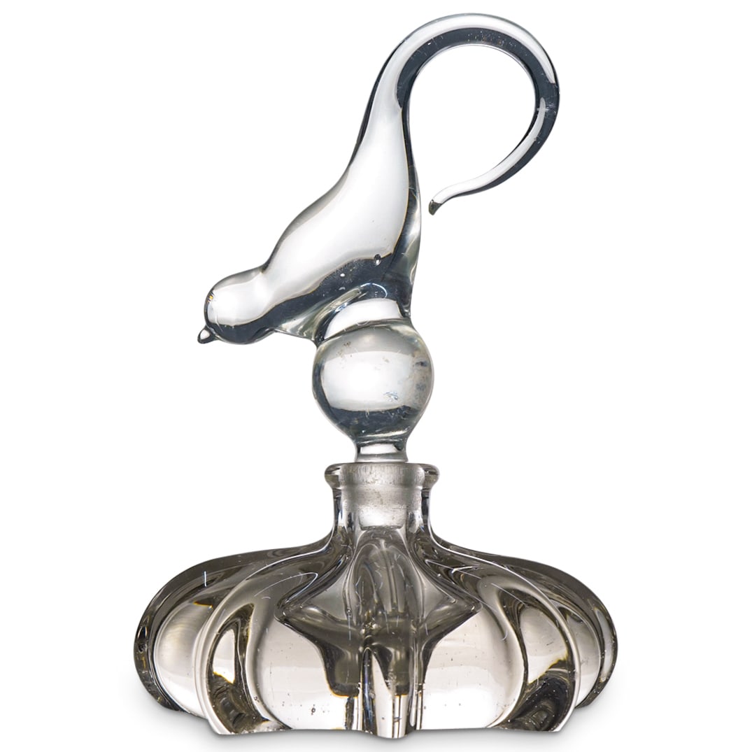 Gunderson Pairpoint Glass Perfume Bottle w/ Bird Finial (1 of 2)