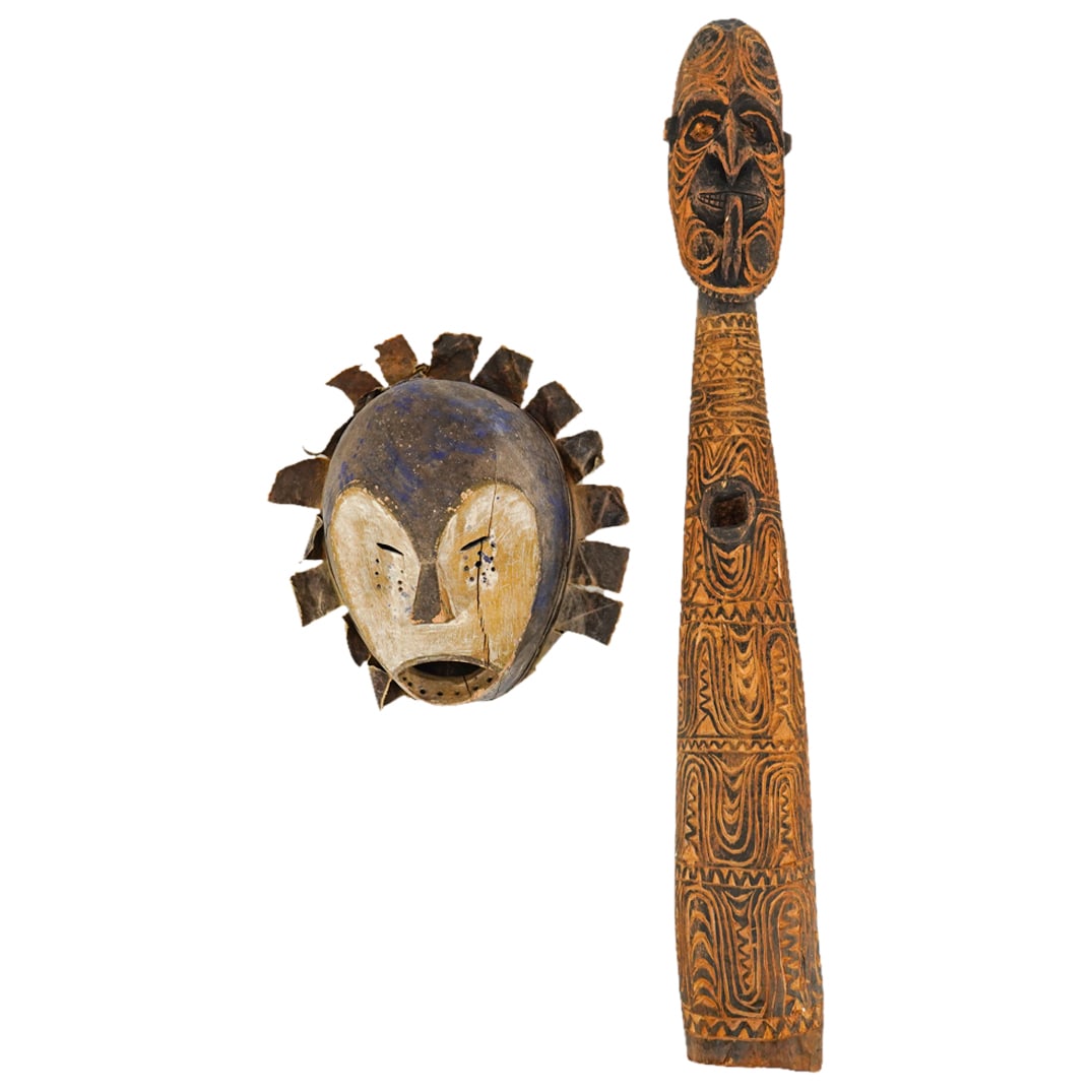 (2 Pc) African Mask & Oceanic Sculpture (1 of 12)