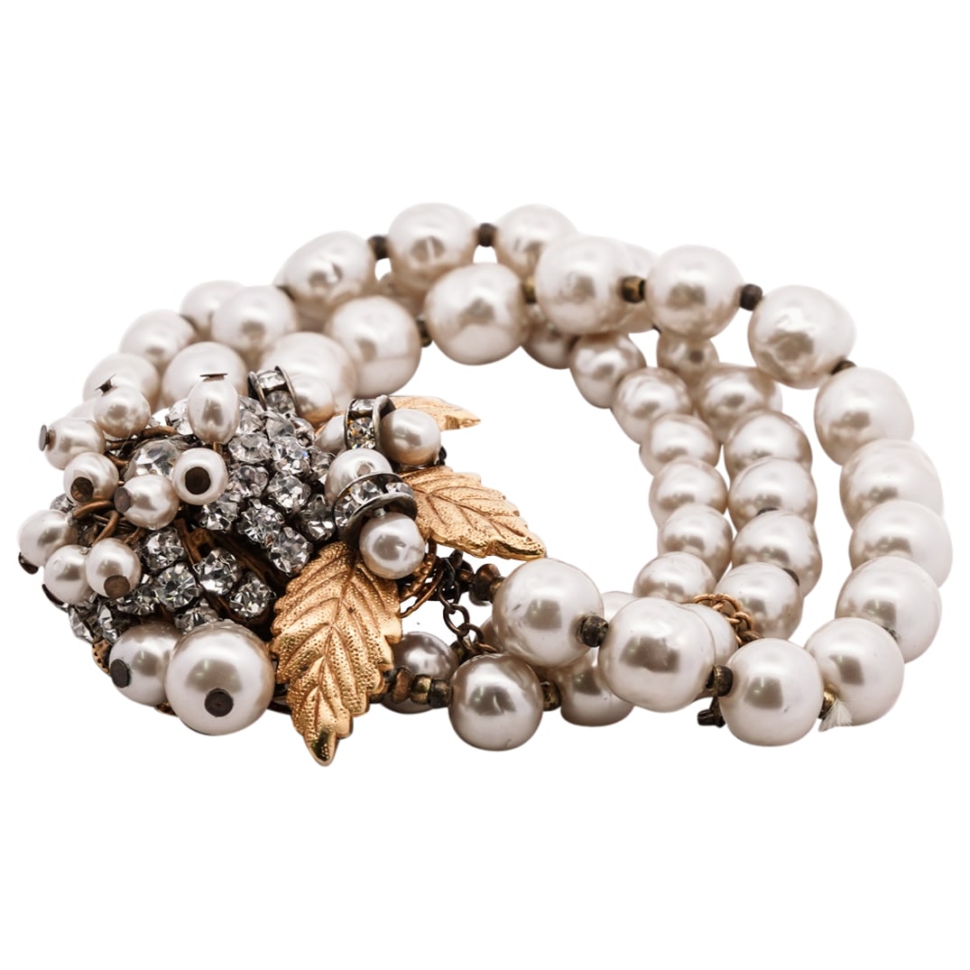 Vintage Miriam Haskell 1940s Baroque Pearl Bracelet (1 of 3)