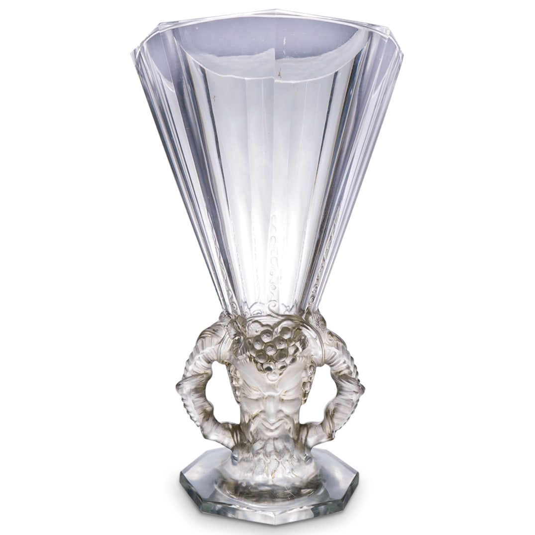 Rene Lalique (French, 1860-1954). "Faune" Eight Sided Vase (1 of 5)