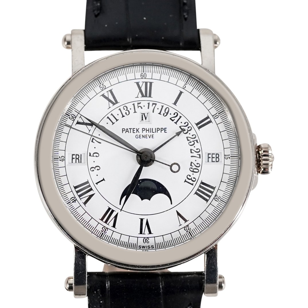 Patek Philippe 18k Gold Perpetual Calendar Moon Phase Watch Ref# 5059 (1 of 14)