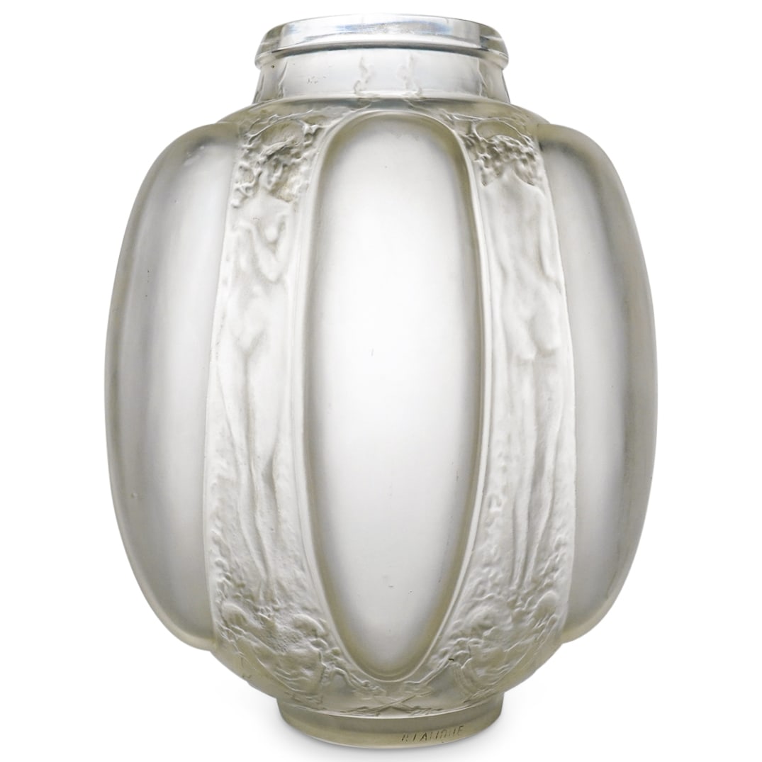 Rene Lalique "Six Figures E Masques" Vase In Frosty Glass (1 of 6)