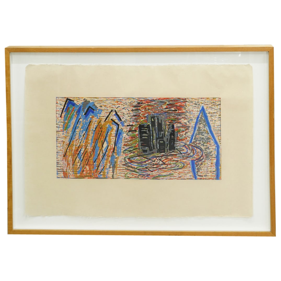 Katherine Porter (American, b. 1941) 'Perpetuum Mobile: The City' Woodcut Abstract (1 of 5)