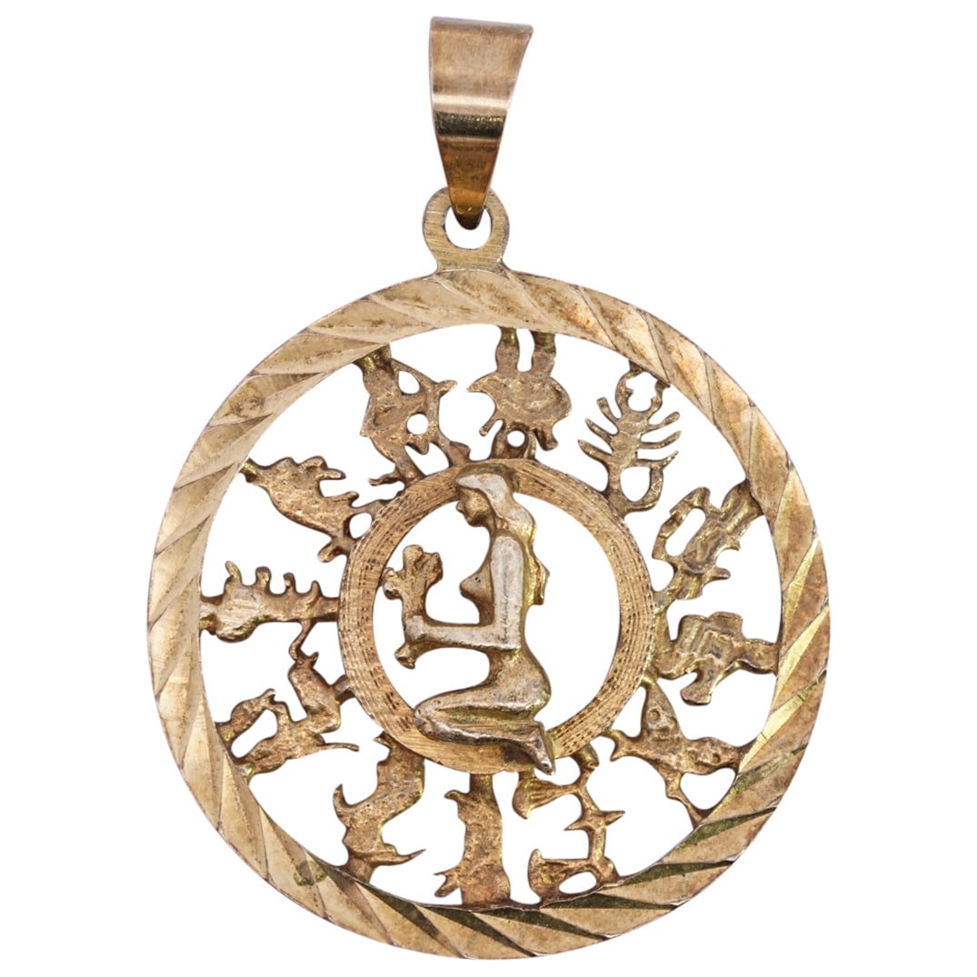 Vintage 14k Gold Astrology Pendant (1 of 3)
