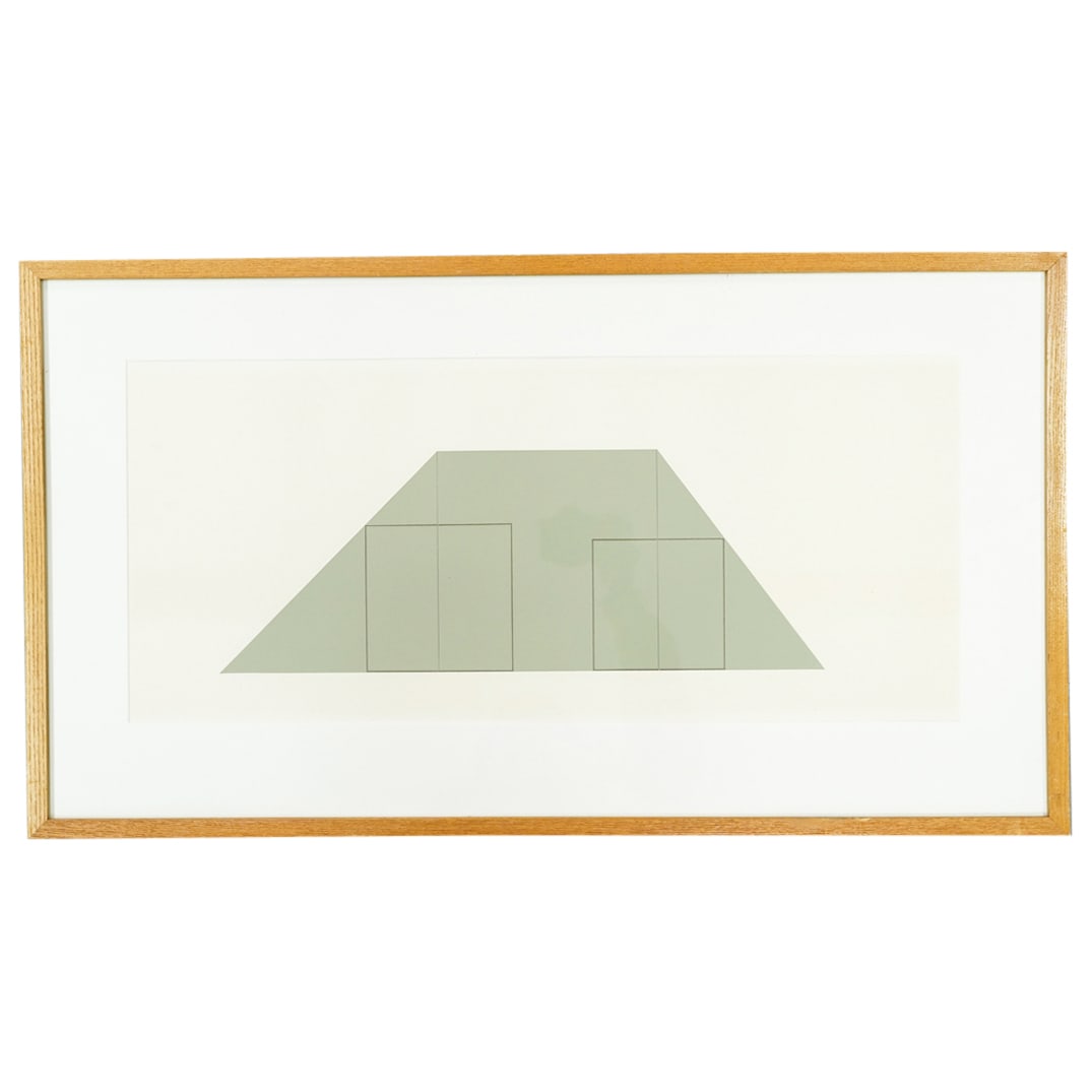 Robert Mangold, Untitled from "A Book of Silk Screen Prints": DESCRIPTION: Robert Mangold, Untitled from "A Book of Silk Screen Prints" Features a screenprint in colors on Fabriano cotton, pencil signed (Lower Right) 'R. Mangold,' edition '274' mounted in wood f