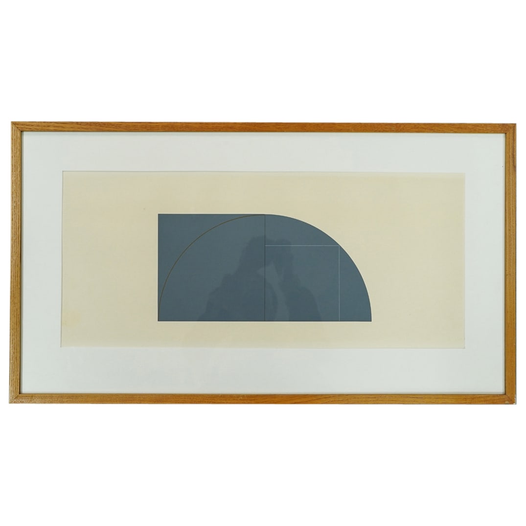 Robert Mangold, Untitled from "A Book of Silk Screen Prints": DESCRIPTION: Robert Mangold, Untitled from "A Book of Silk Screen Prints" Features a screenprint in colors on Fabriano cotton mounted in wood frame. Provenance: (North American, Ryder System, Inc. Mia