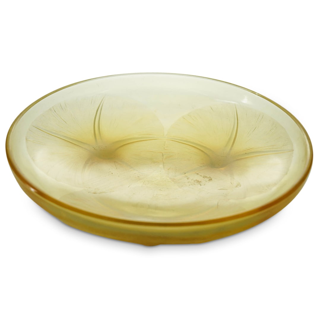 Rene Lalique "Volubilis" Three Footed Bowl In A Light Yellow Glass (1 of 8)