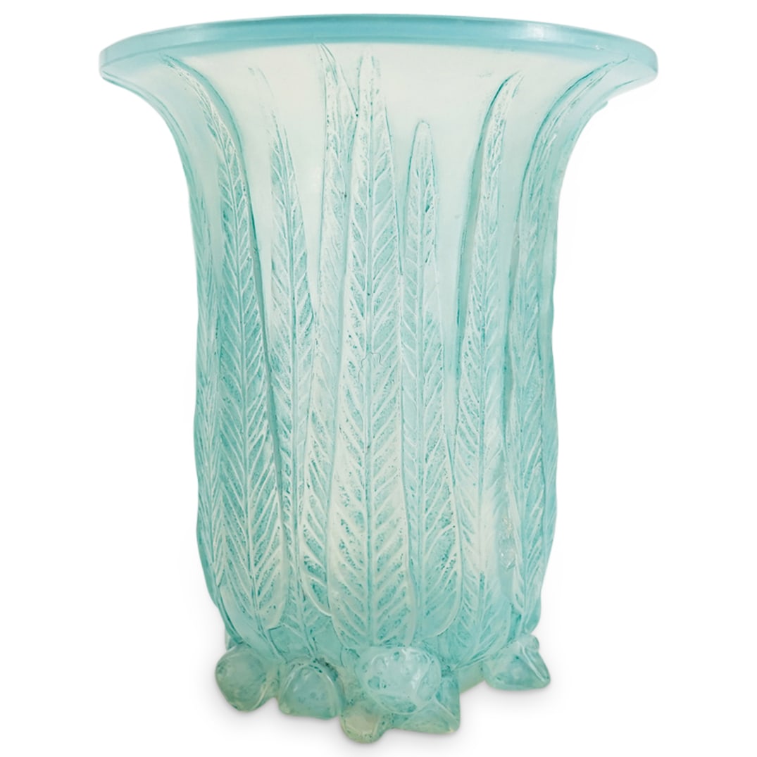 Lalique "Eucalyptus" Vase In Frosty Glass With A Light Green Patina (1 of 5)