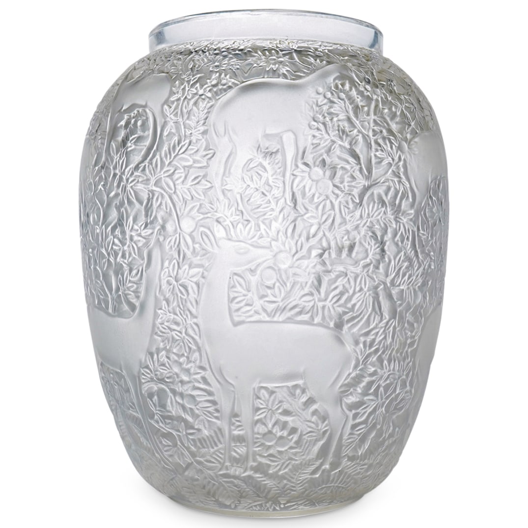 Lalique "Biches" Vase In Clear And Frosty Glass (1 of 7)