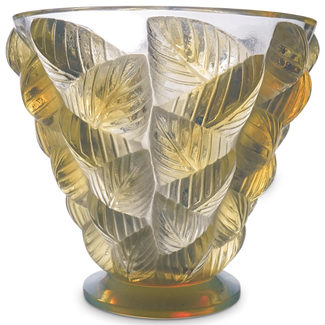 Lalique "Mosaic" Pedestal Vase In Clear And Opalescent Glass (1 of 4)