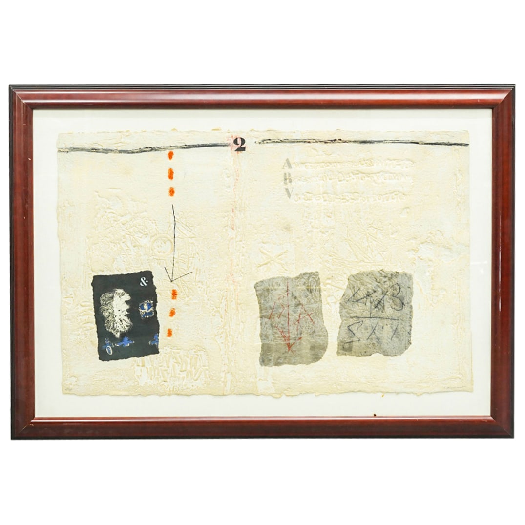 James Coignard (French, 1925-2008) Abstract Mixed Media Carbonarium Engraving (1 of 7)