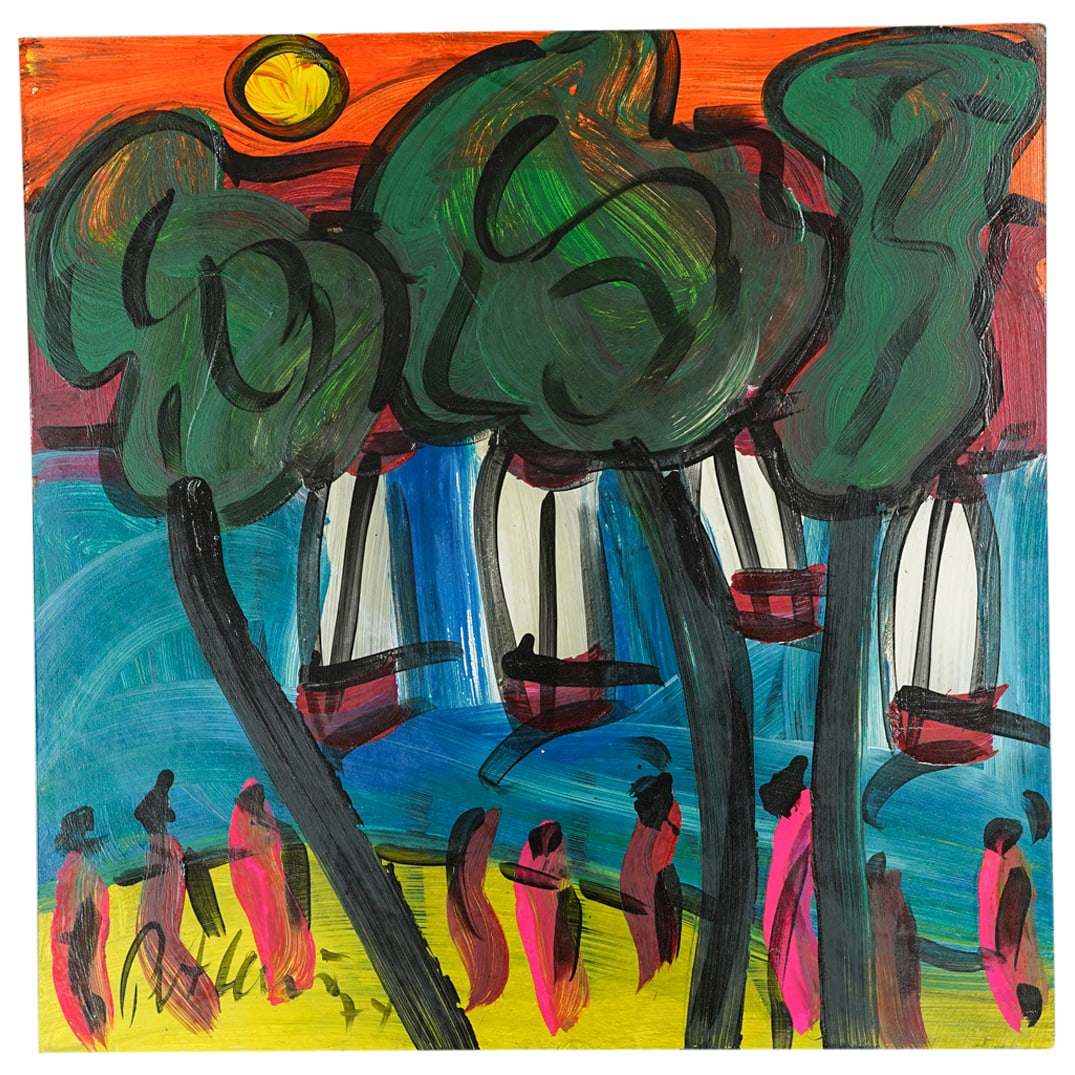 Peter Keil (B. 1942) Beach Scene Oil On Board (1 of 5)