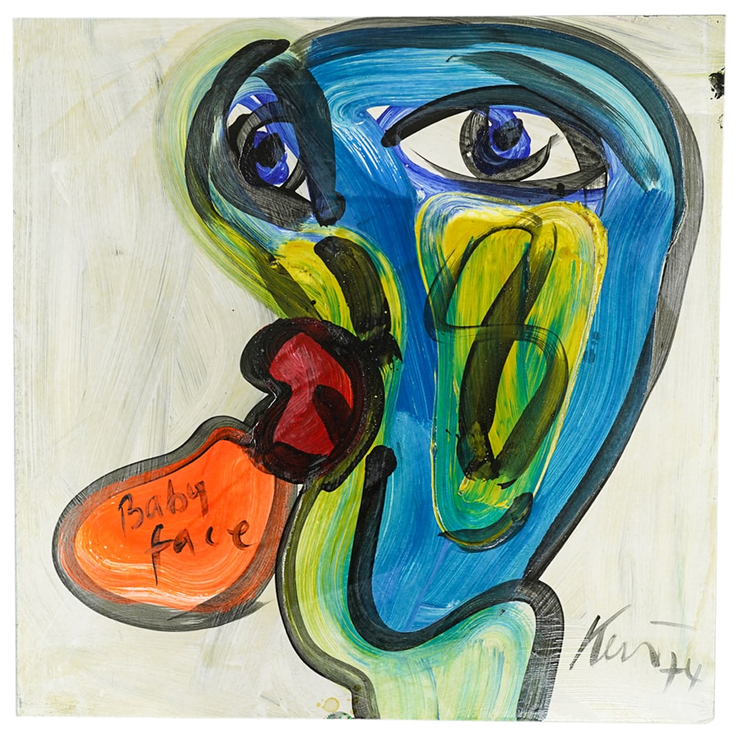 Peter Keil (B. 1942) "Baby Face" Oil On Board (1 of 6)