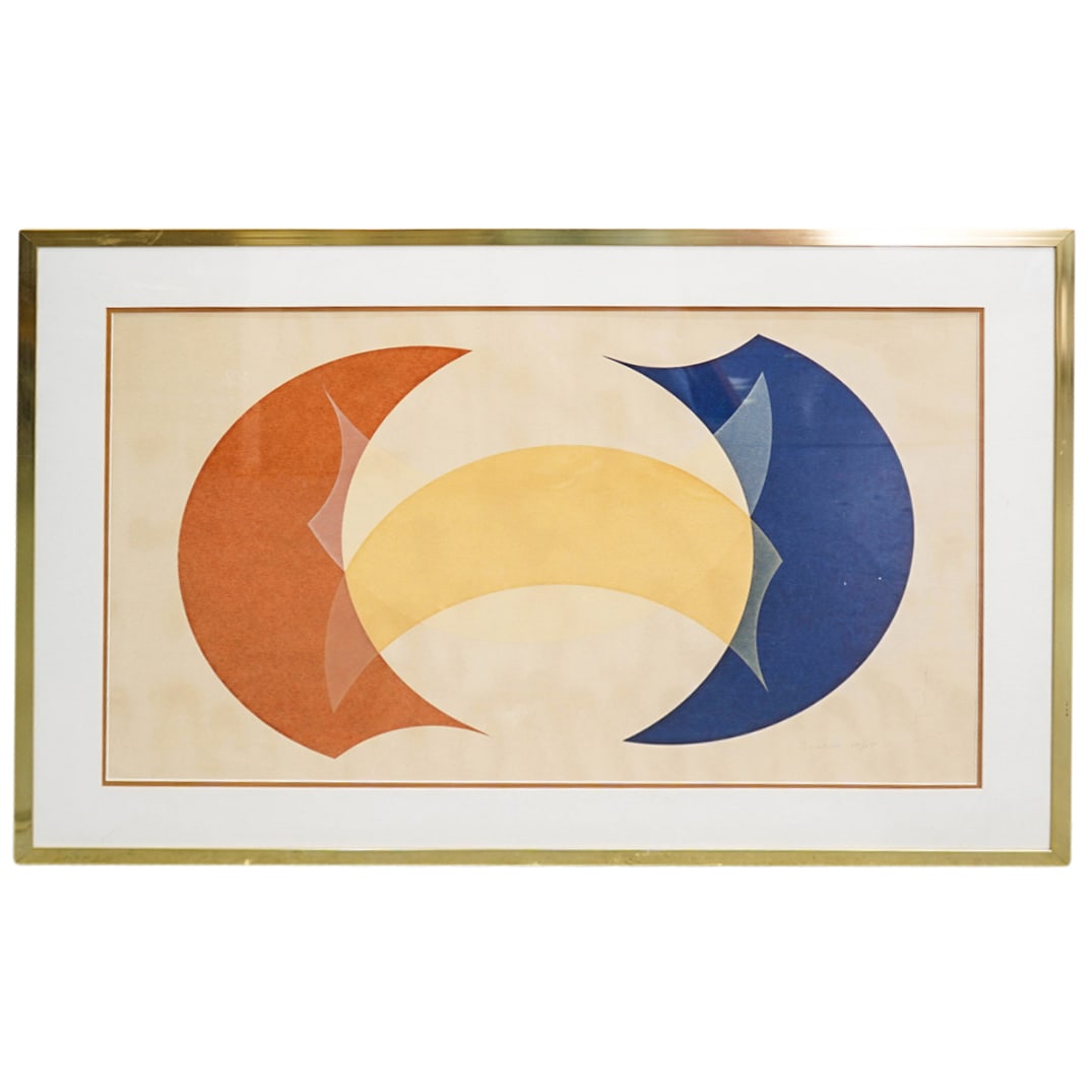 Mid Century Geometric Screen Print on Paper (1 of 14)