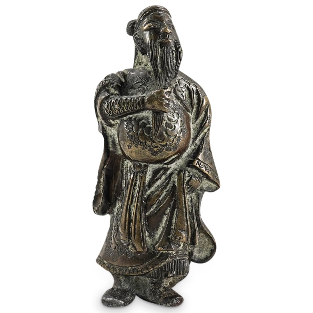 Antique Chinese Miniature Bronze Guan Yu Figure (1 of 3)