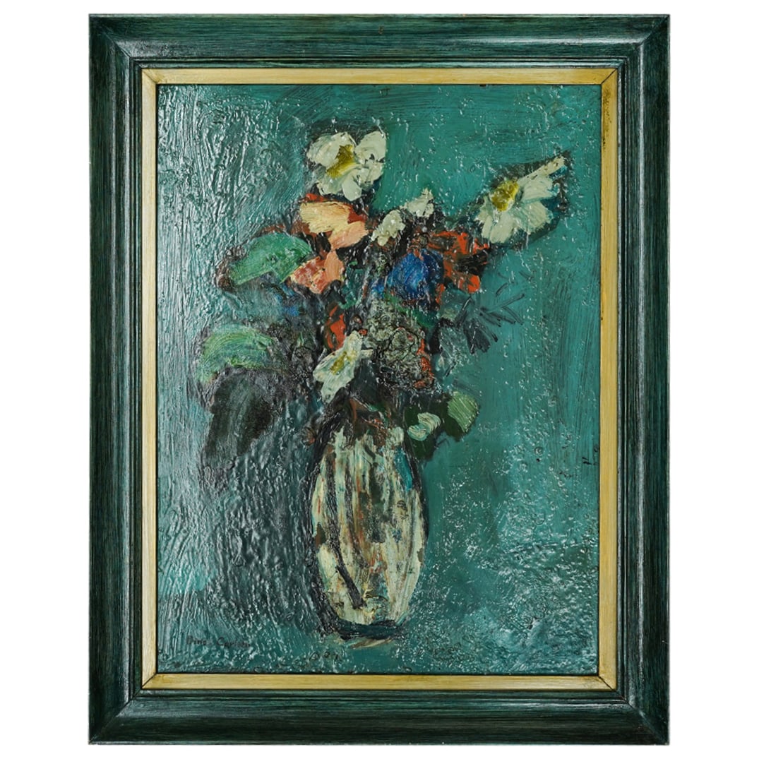 Attributed To Dines Carlsen (1901-1966) Still Life Oil On Board (1 of 7)