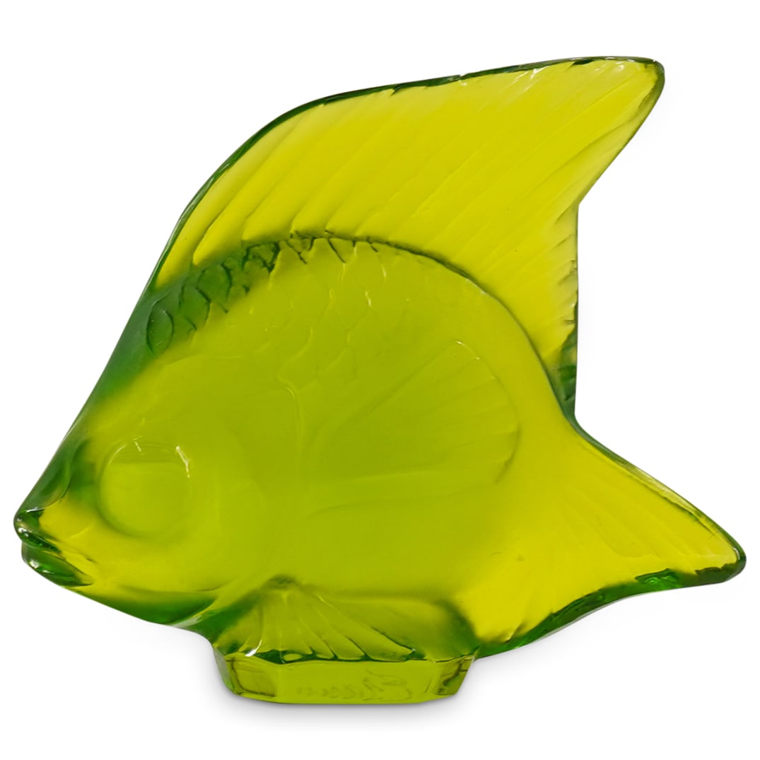 Lalique Crystal Antinea Green "Fish" Figurine (1 of 3)