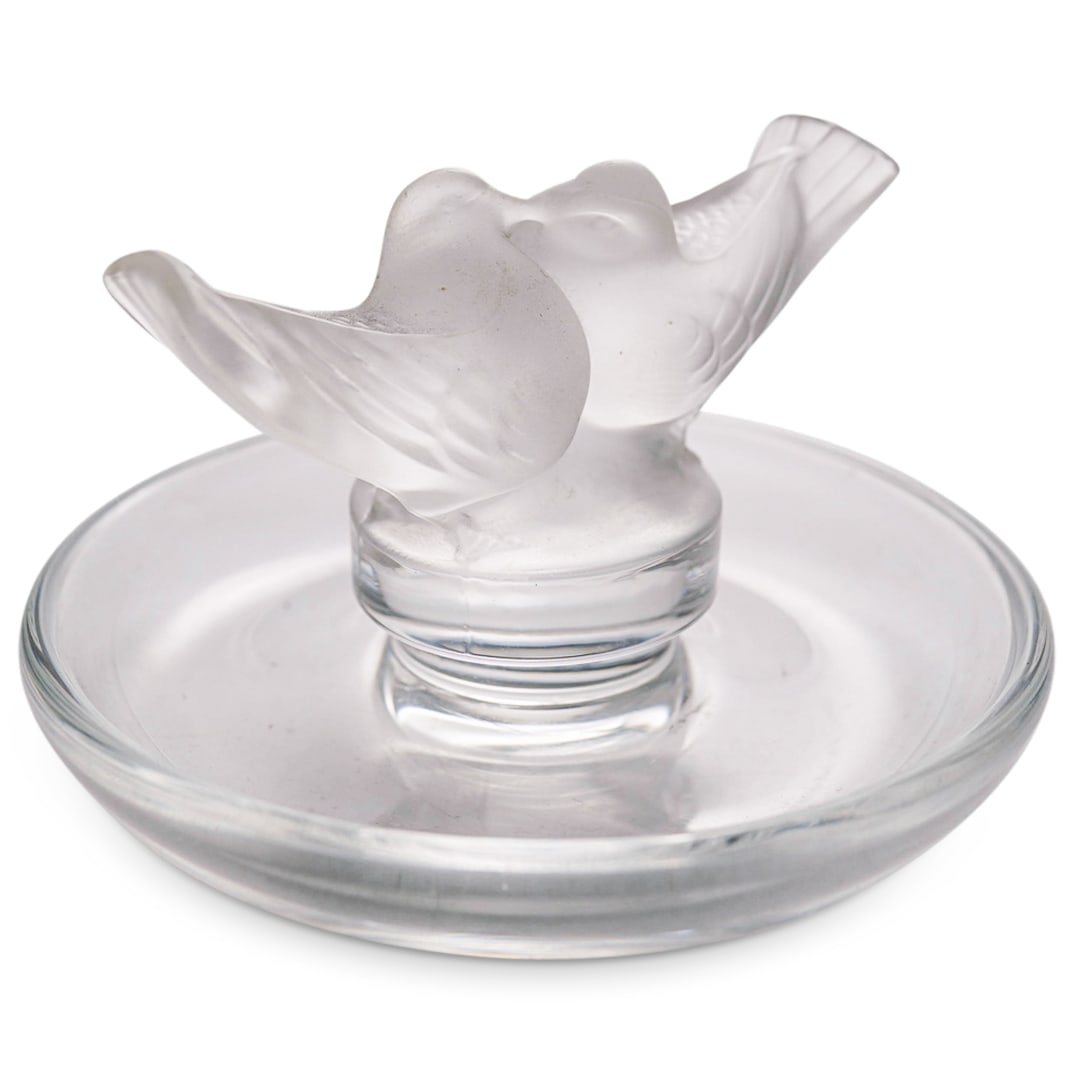 Lalique France Pin/Ring Tray In Clear And Frosty Glass (1 of 7)