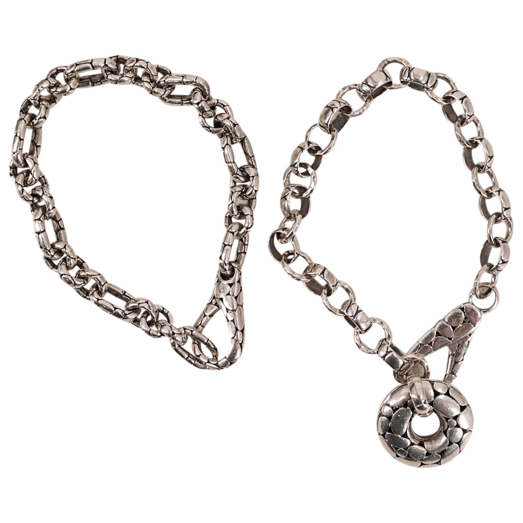 (2 Pc) John Hardy Style Sterling Silver Bracelets (1 of 9)
