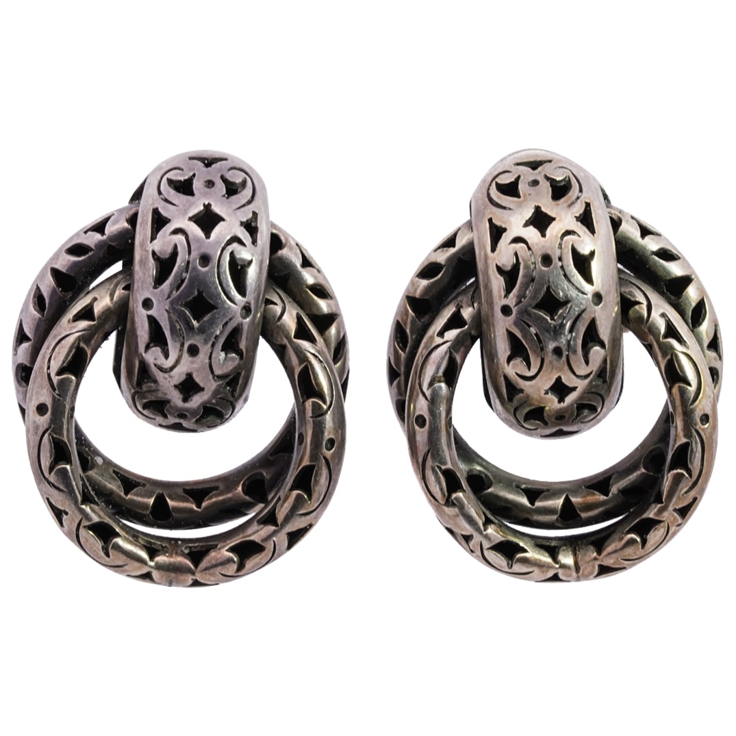 Pair John Hardy Style Sterling Silver Earrings (1 of 4)