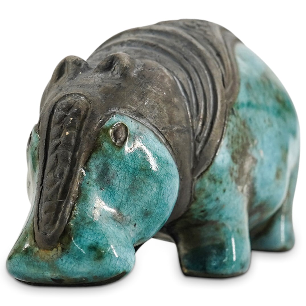 Vintage Raku Style Ceramic Hippopotamus (1 of 5)