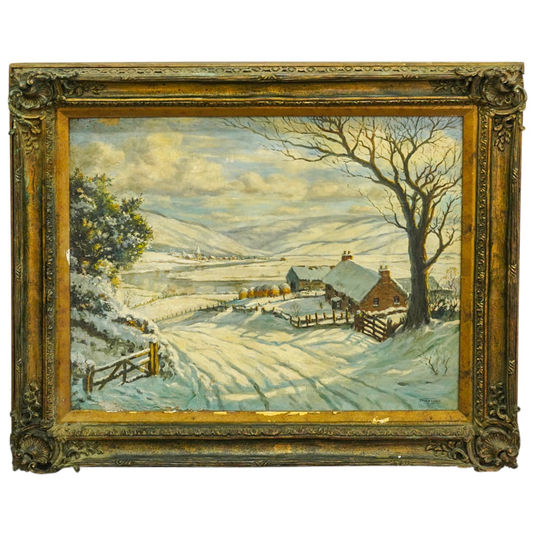 J.T. Walker Oil On Canvas Winter Landscape (1 of 12)