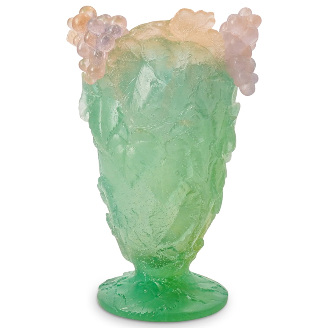 Daum Pate De Verre Glass Grapevine vase (1 of 6)