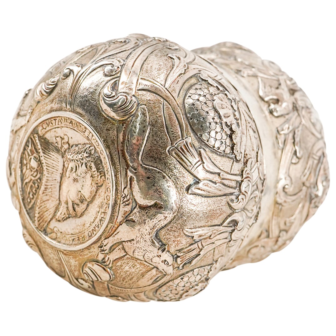 Hanau, German Silver Vermeil Animal & Botanical Relief Double Cup (1 of 10)