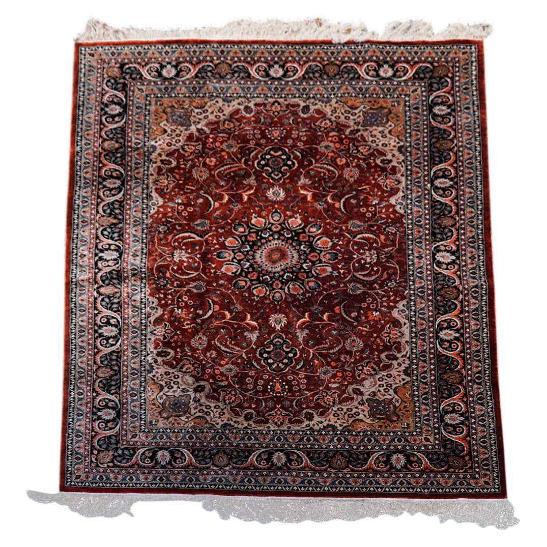Antique Turkish Kayseri Hand Knotted Silk Rug (1 of 7)