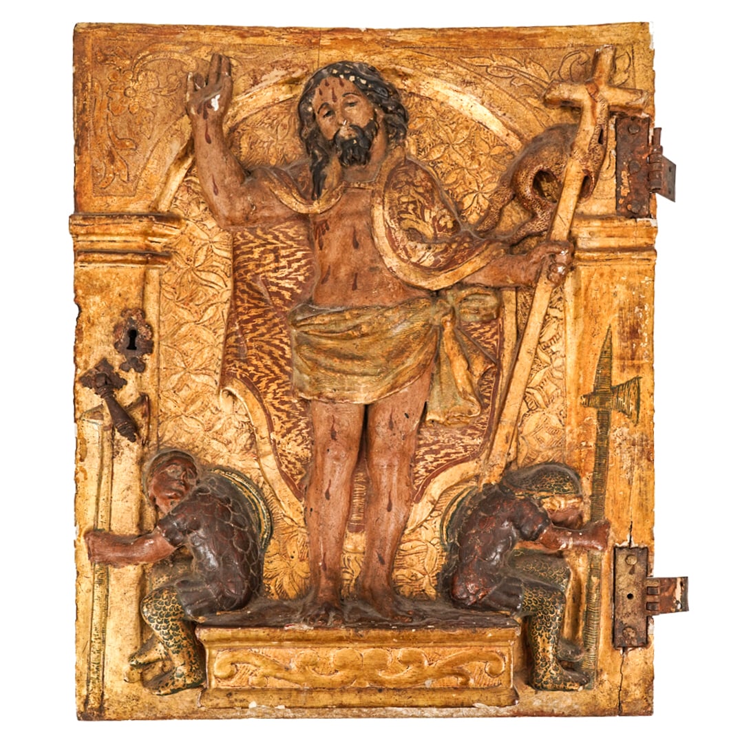 Spanish School, Tabernacle Door Panel with Risen Christ. (1 of 12)