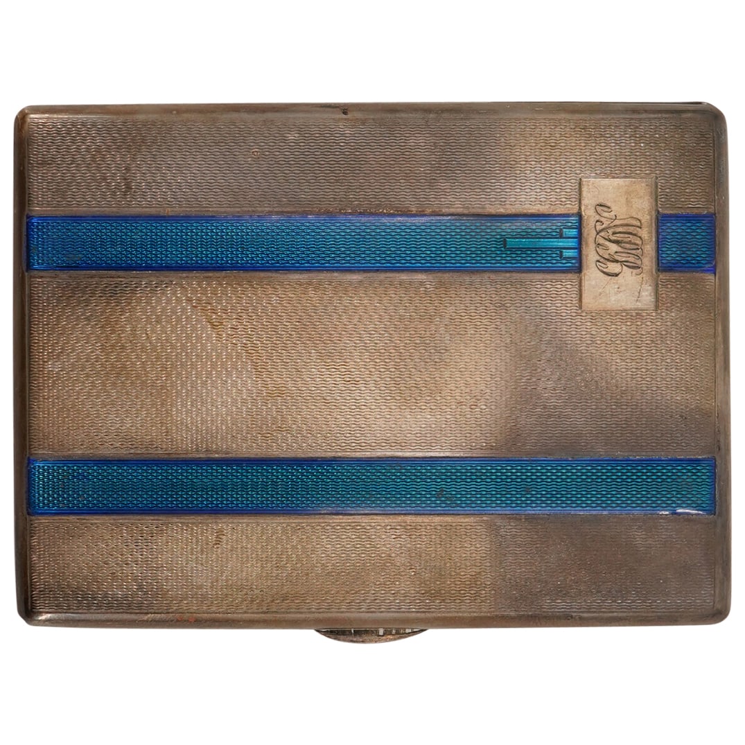 George VI Sterling SIlver & Enamel Cigarette Case (1 of 9)