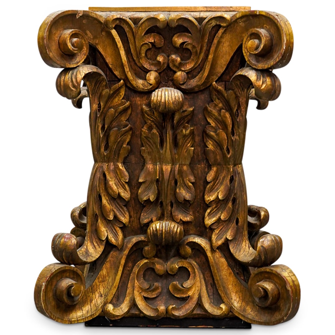 Large Gilt Wood Foliage Form Pedestal (1 of 8)
