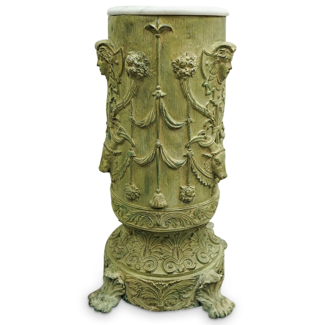 Italian Marble Top Mixed Metal Pedestal (1 of 15)