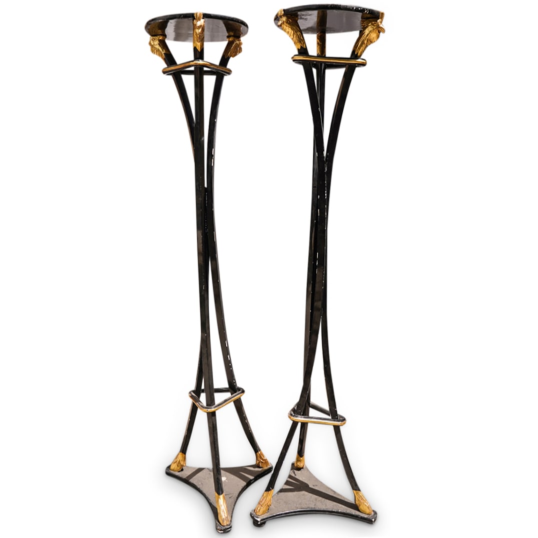 Pair Of Large Carved Wood Peacock Pedestals (1 of 15)