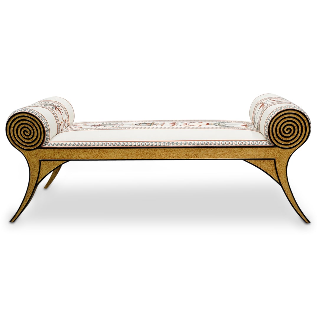 Biedermeier Style Grain-Painted and Black Painted Bench (1 of 8)