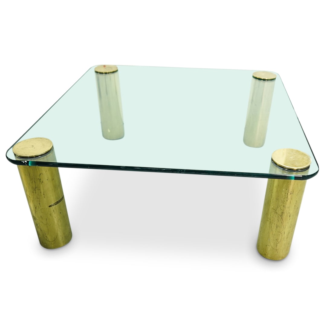 Karl Springer Style Brass and Glass Low Table (1 of 10)