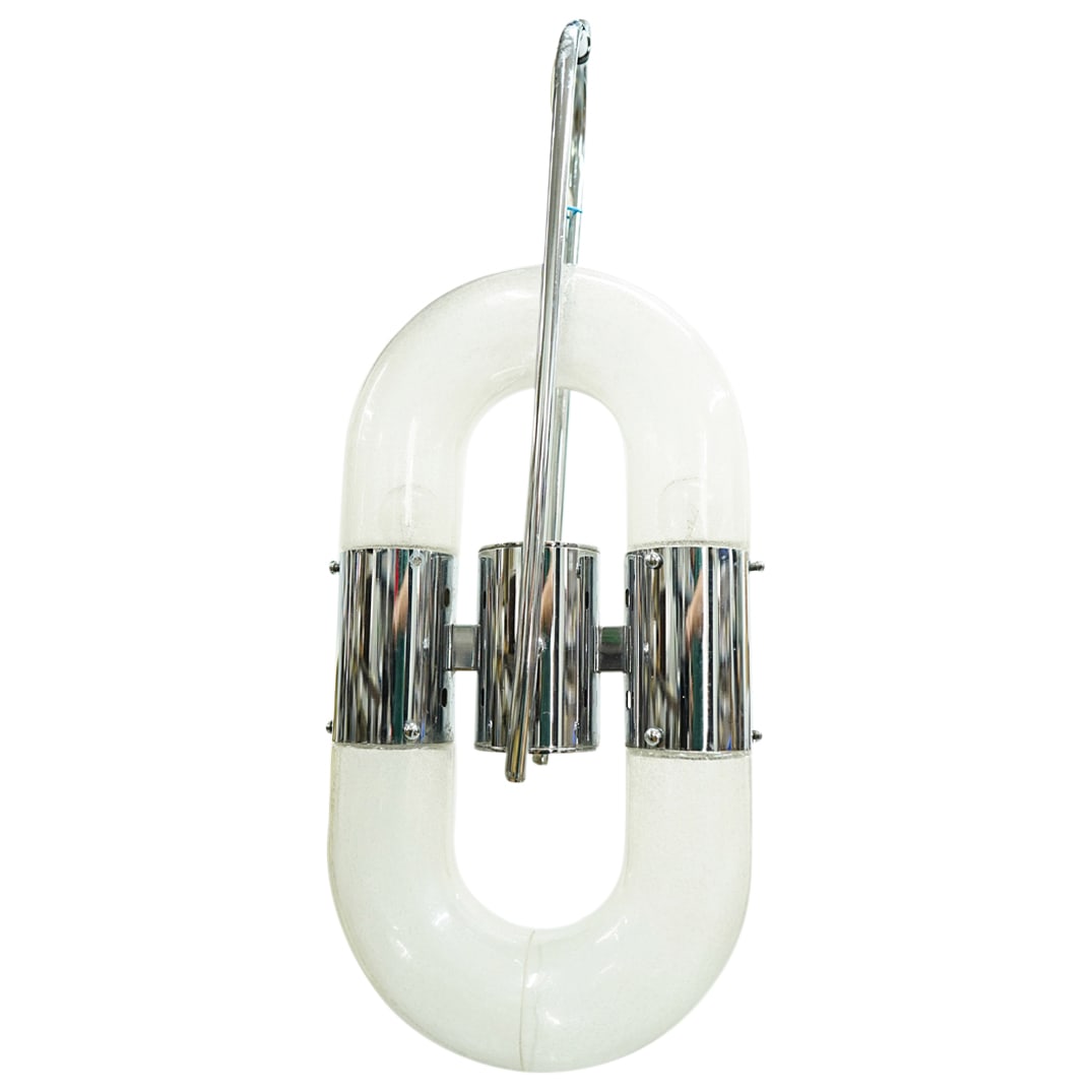 Carlo Nason For Mazzega Tubular Glass & Chrome Pendant Lamp (1 of 11)
