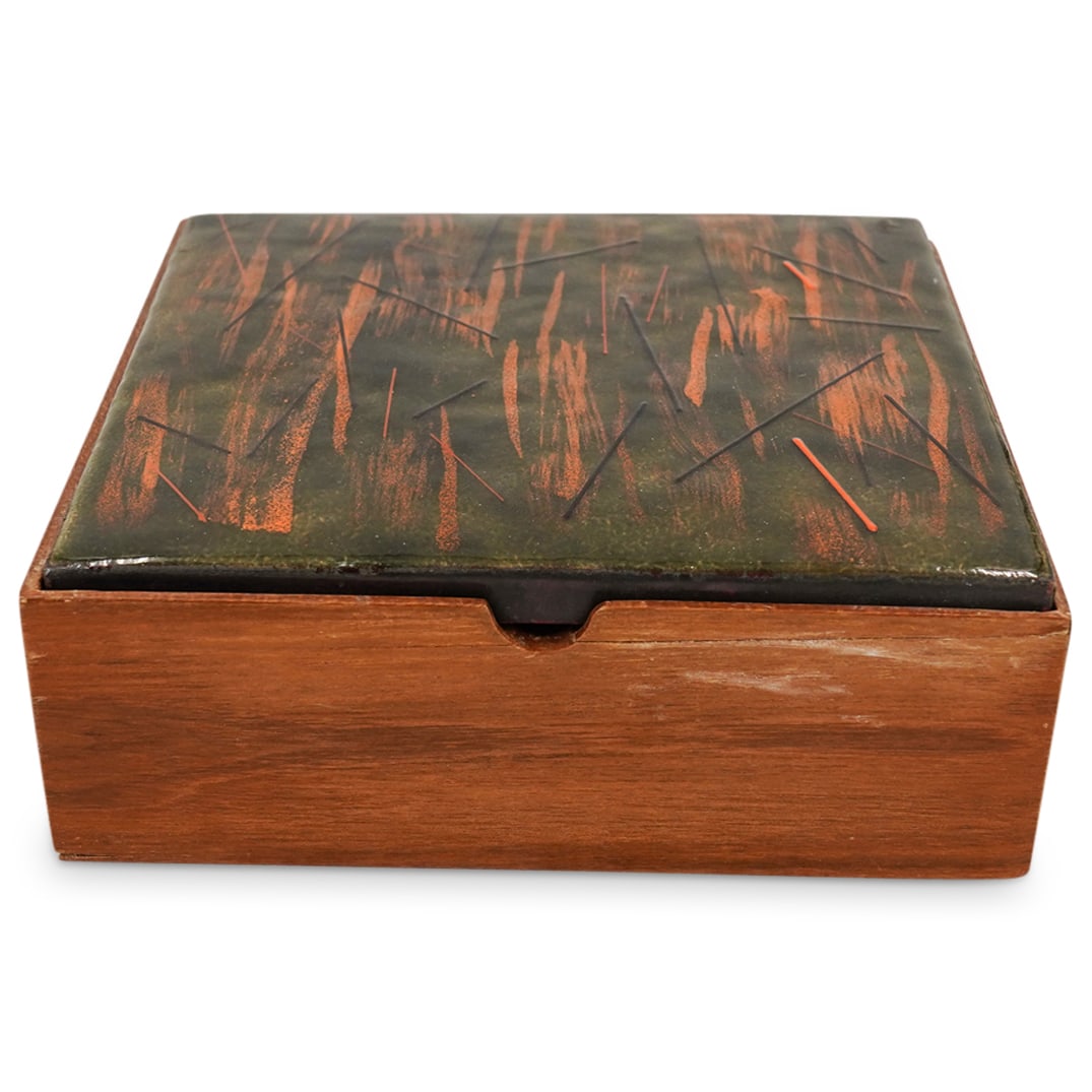 Mid Century Artist Signed Enameled Wood Document Box (1 of 11)