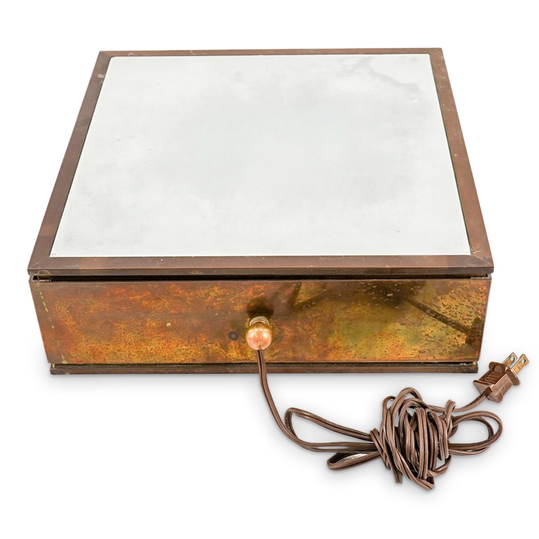 Mid Century 2 Light Brass Display Box (1 of 13)