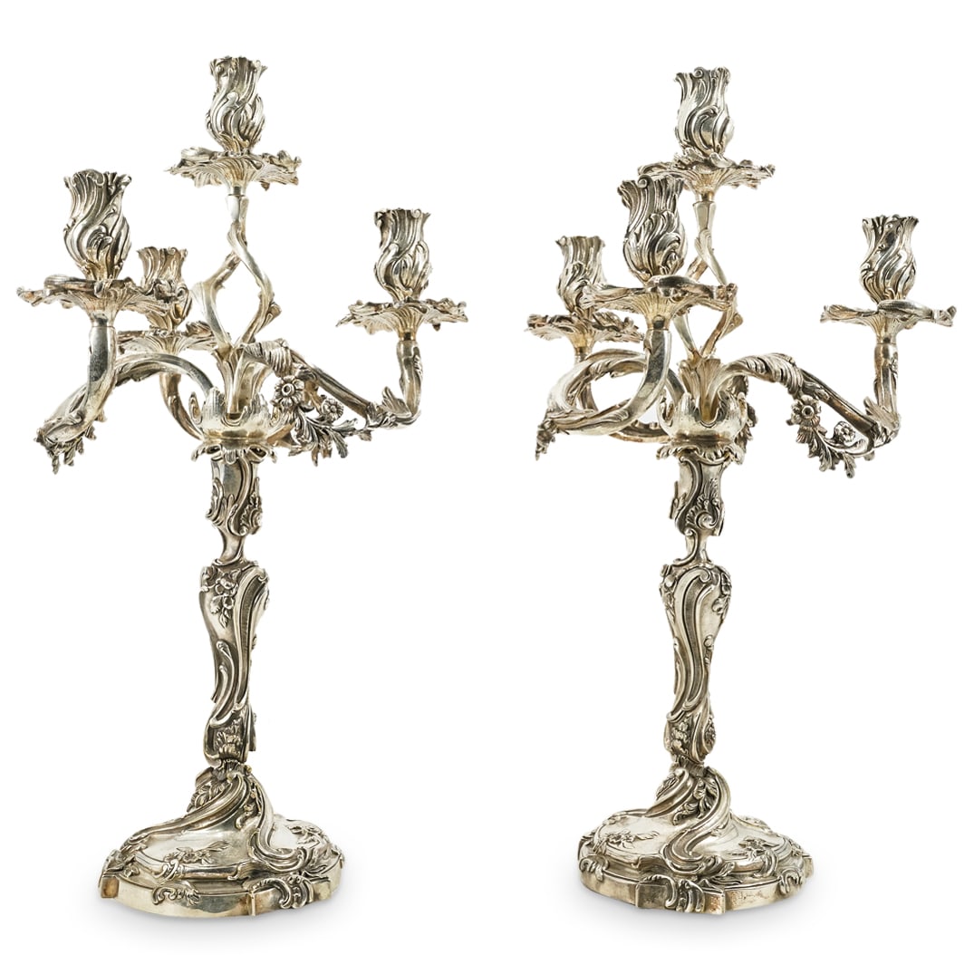 Pair Of Antique French Mixed Metal Candelabras (1 of 8)
