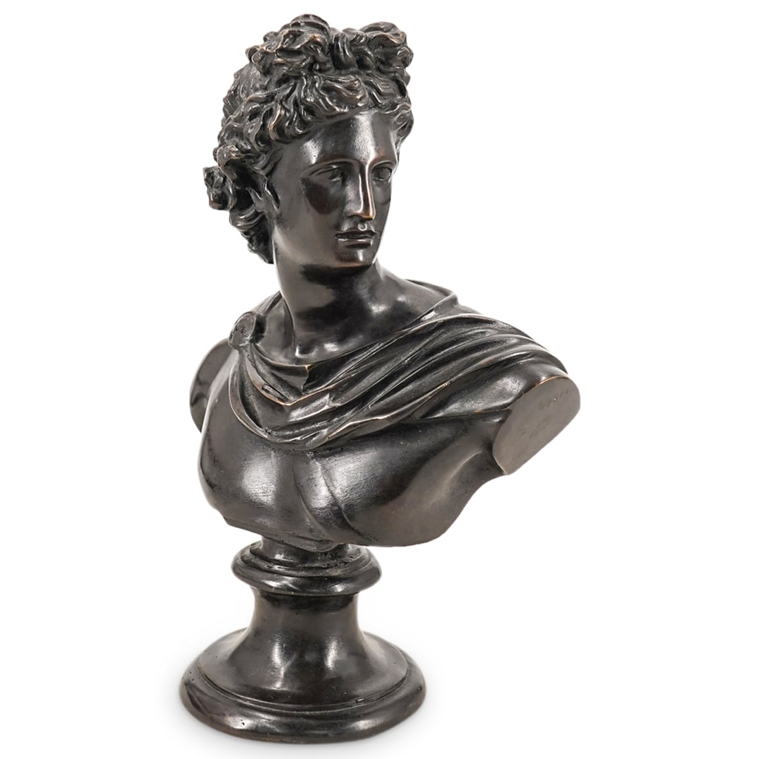 Greco Roman Apollo of Belvedere Bronze Bust (1 of 9)