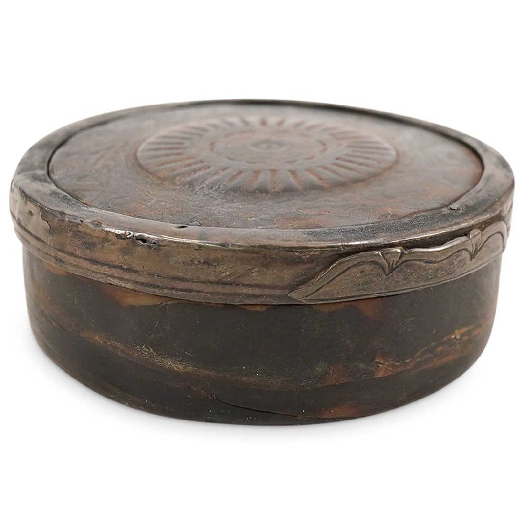 18th Cent. Tortoise Hinged Trinket Box (1 of 14)