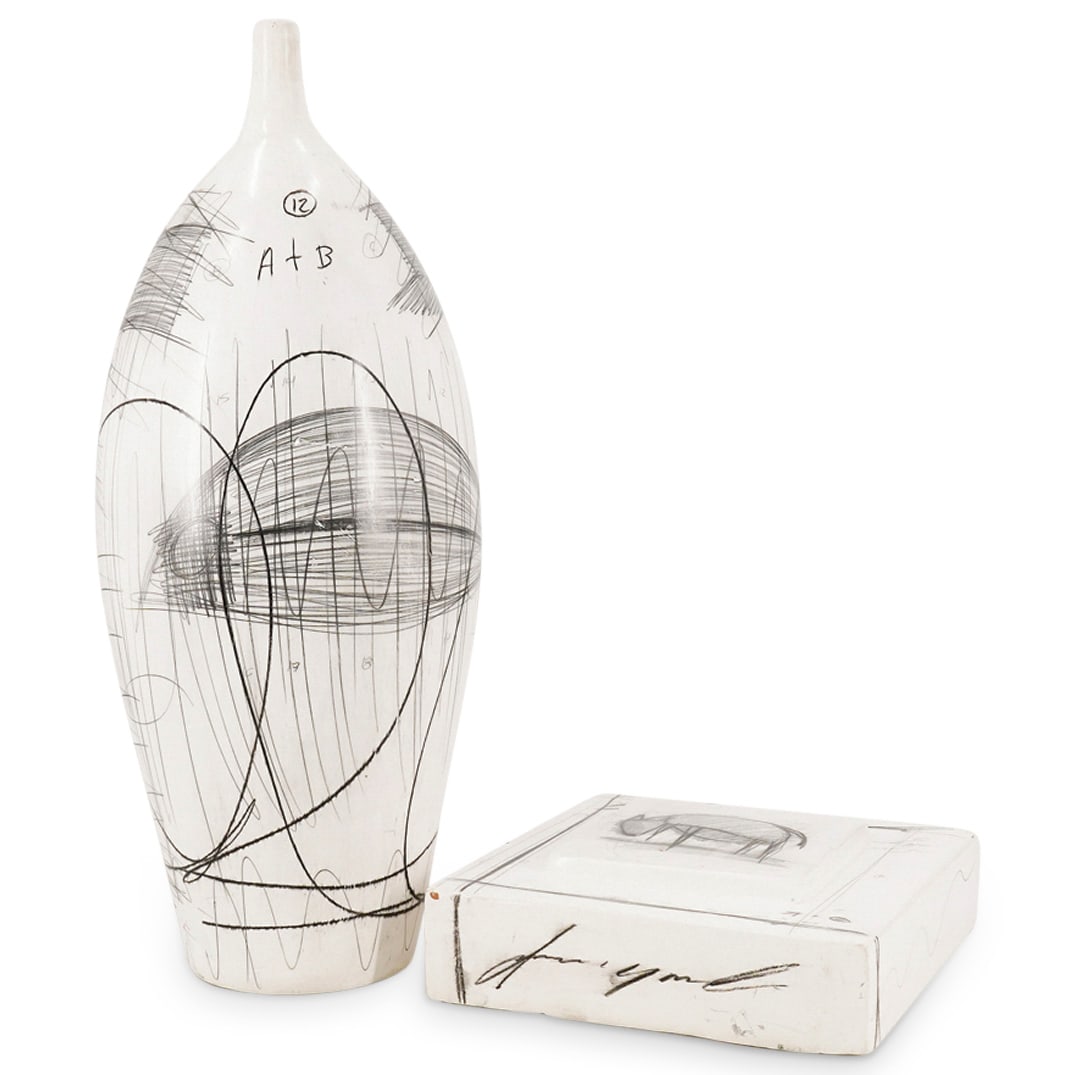 Yuri Zatarain (Mexican, B. 1972) Ceramic Vase And Square Platform (1 of 15)