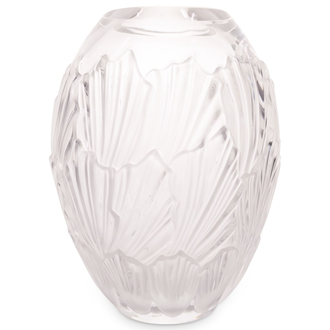 Lalique "Sandrift" Clear And Frosty Crystal Vase (1 of 4)