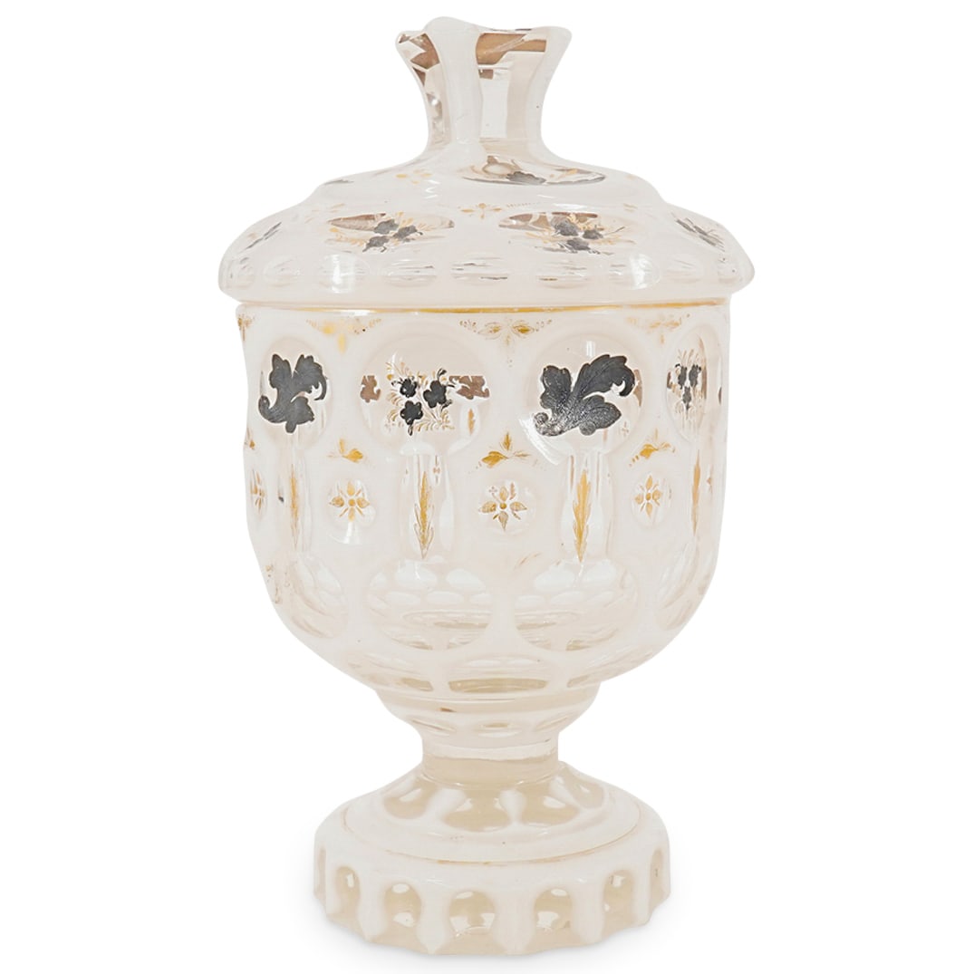 Antique Bohemian Cut Crystal Lidded Bon Bon Dish (1 of 9)