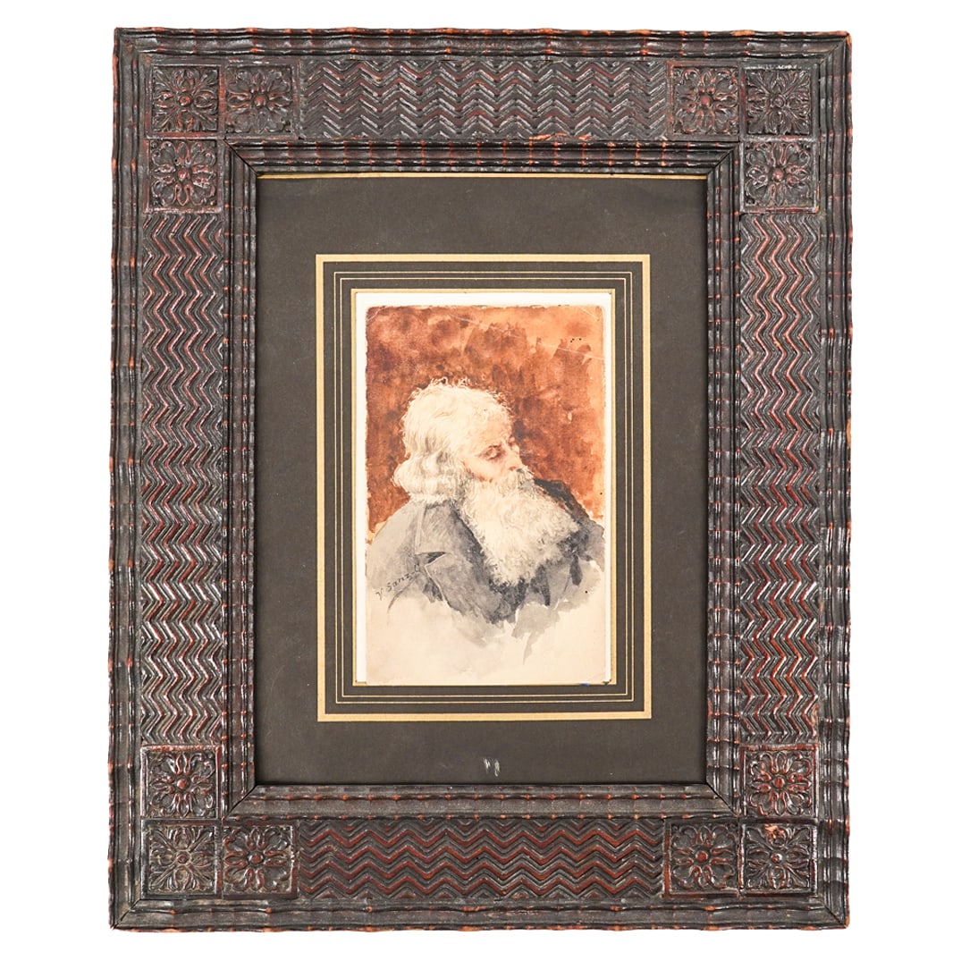 Portrait of a Bearded Man Watercolor Painting (1 of 9)