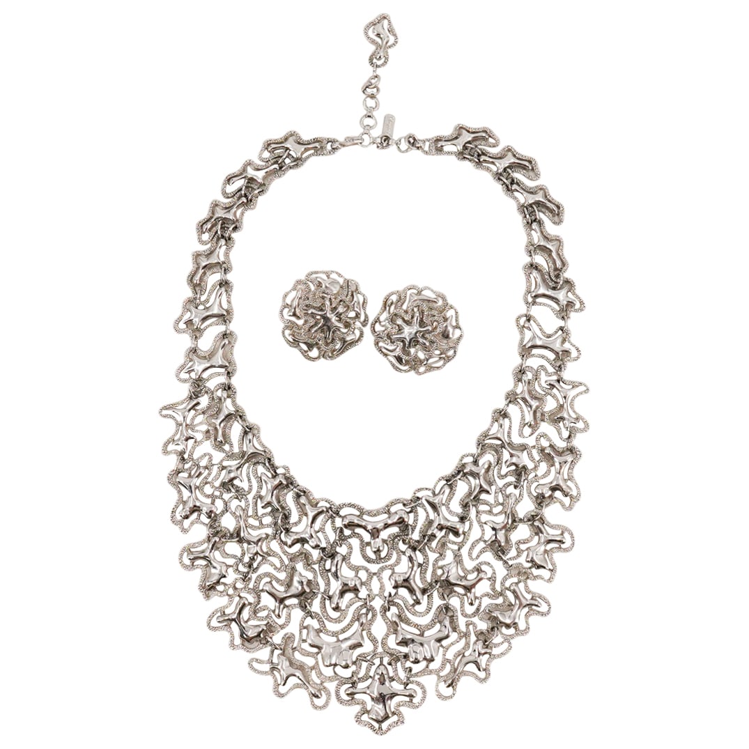 Vintage Monet Demi Parure Necklace & Earrings Costume Jewelry Set (1 of 6)