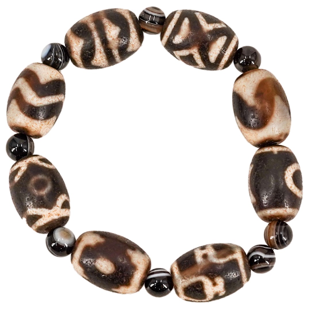 Tibetan Agate Multiple Totems Beads Bracelet (1 of 5)