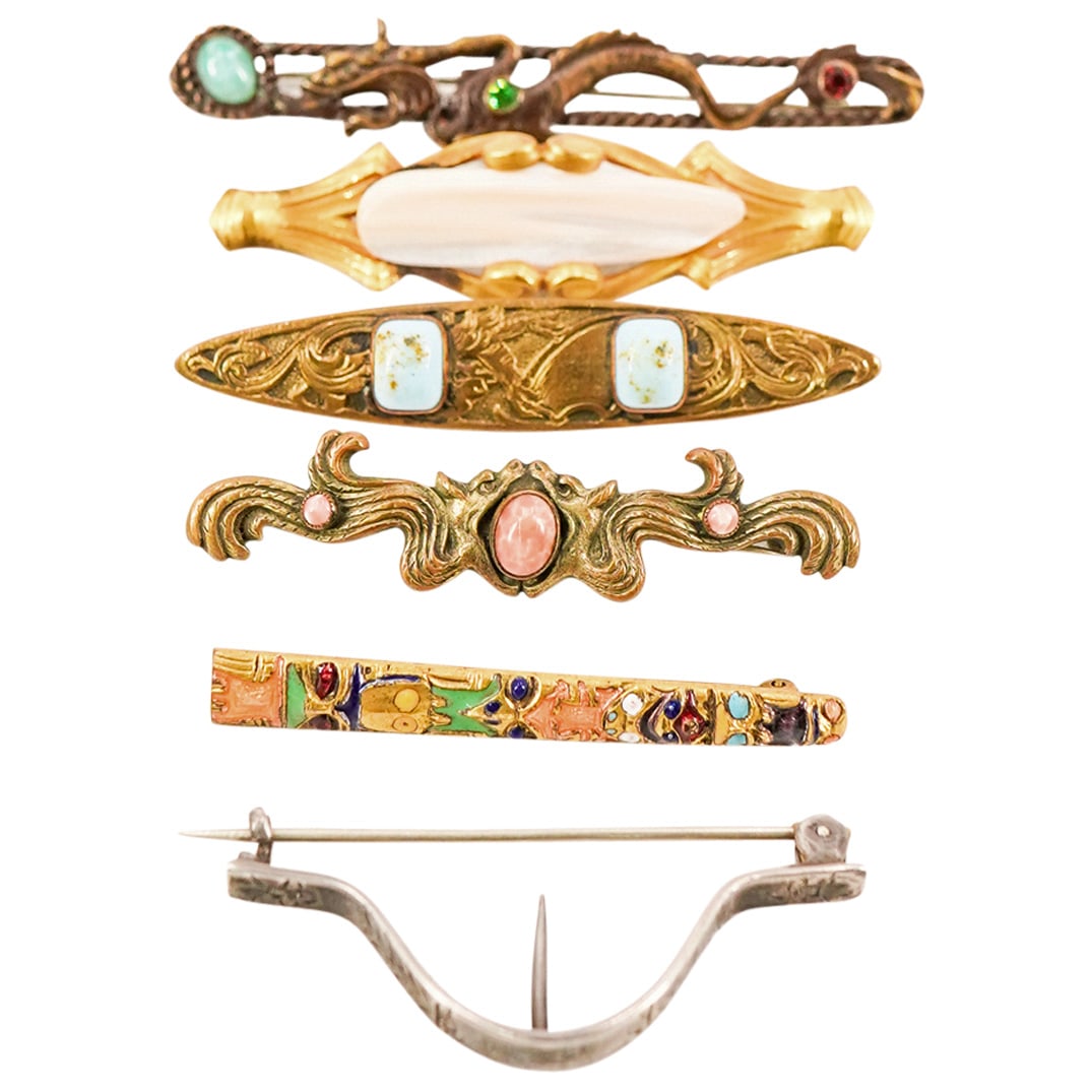 (6) Art Nouveau Bar Pins (1 of 19)